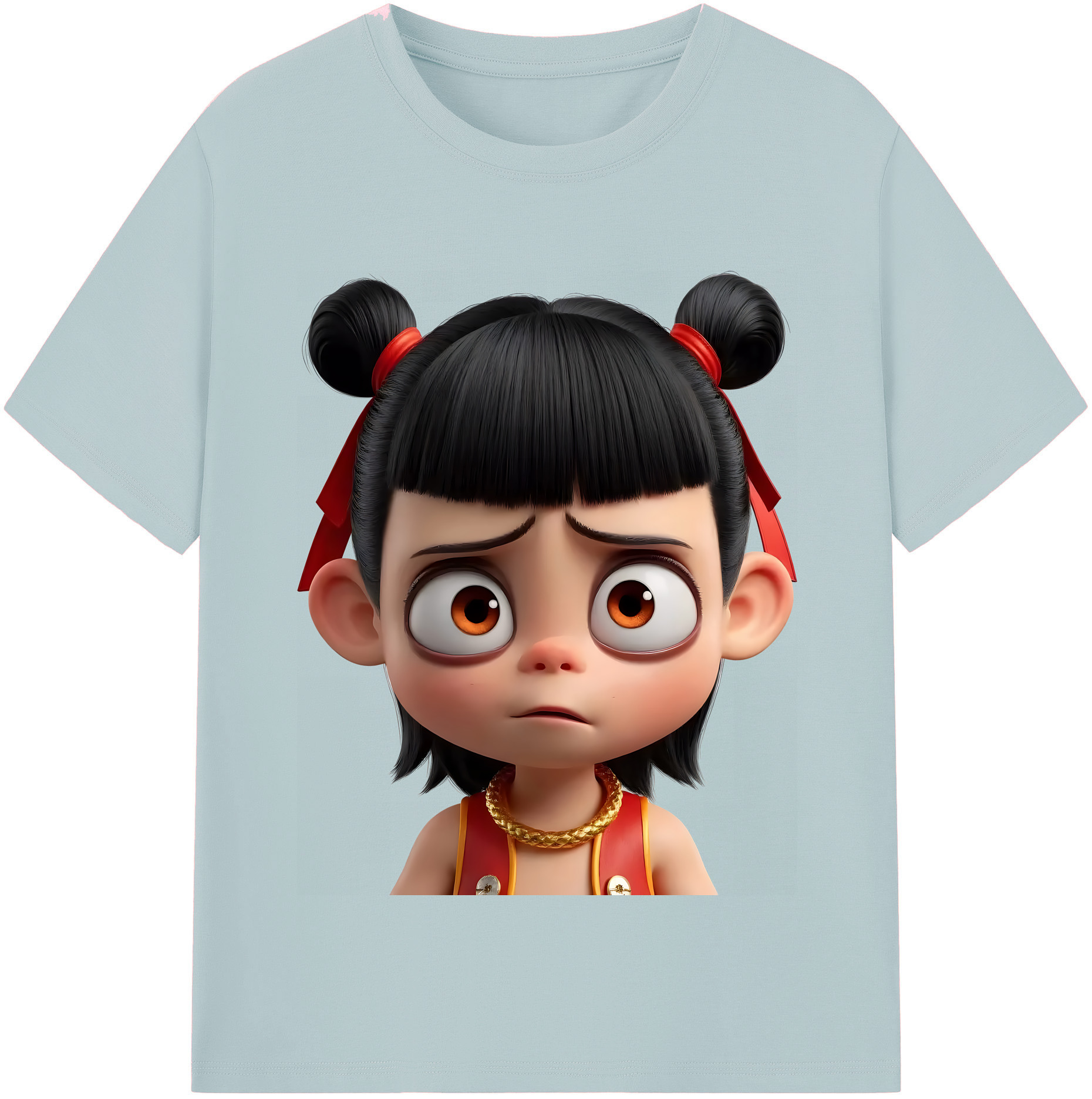 （画像用） Ne Zha 2 ナタ 魔童の大暴れ 綿100％半袖Tシャツ（フロントプリント）